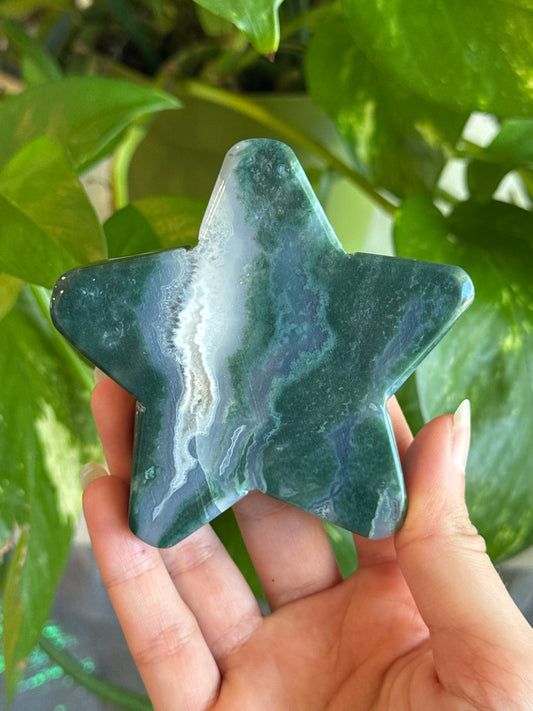 Gorgeous Moss Agate Star A