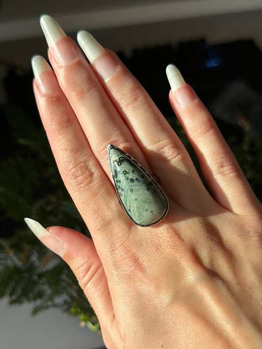 Ocean Jasper Adjustable Statement Ring High Grade | You Pick