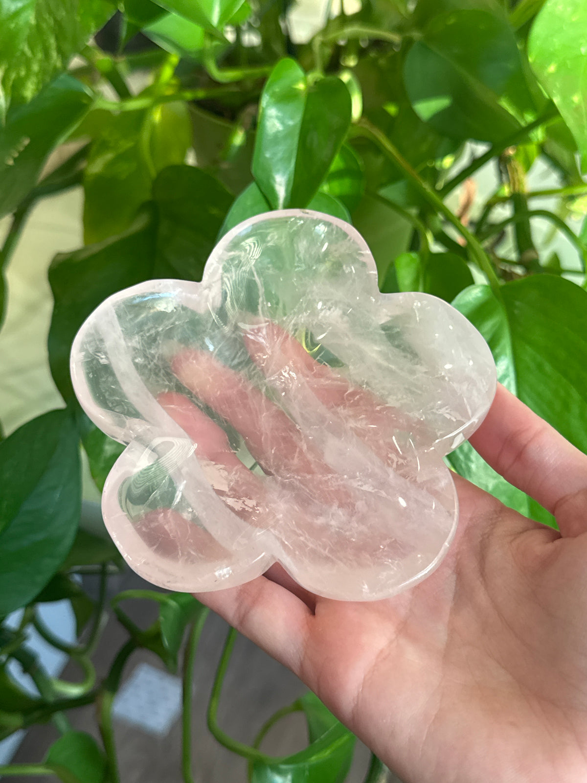 Rose Quartz Flower Bowl