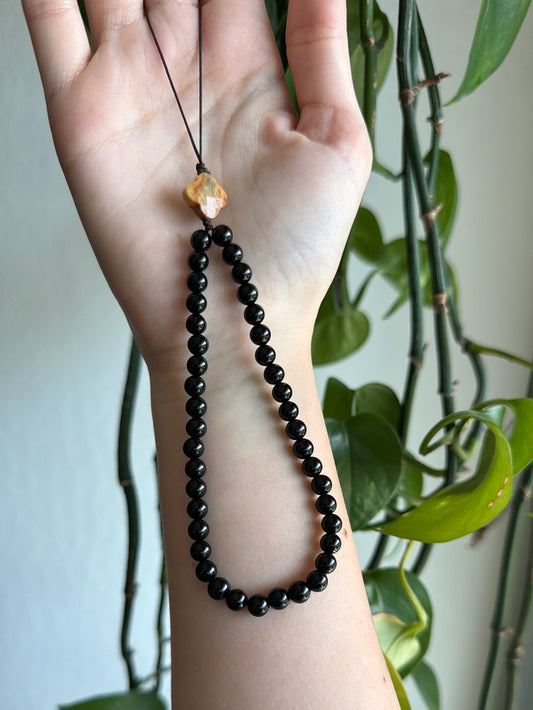 Obsidian & Jasper Hanging Charm