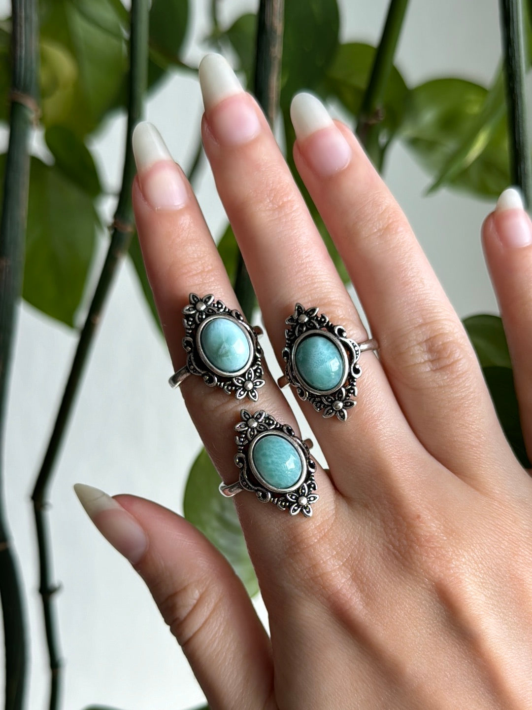 Hemimorphite Vintage Styled Adjustable Ring