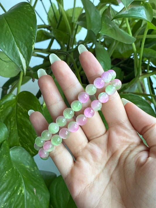 Strawberry Matcha Selenite Bracelet