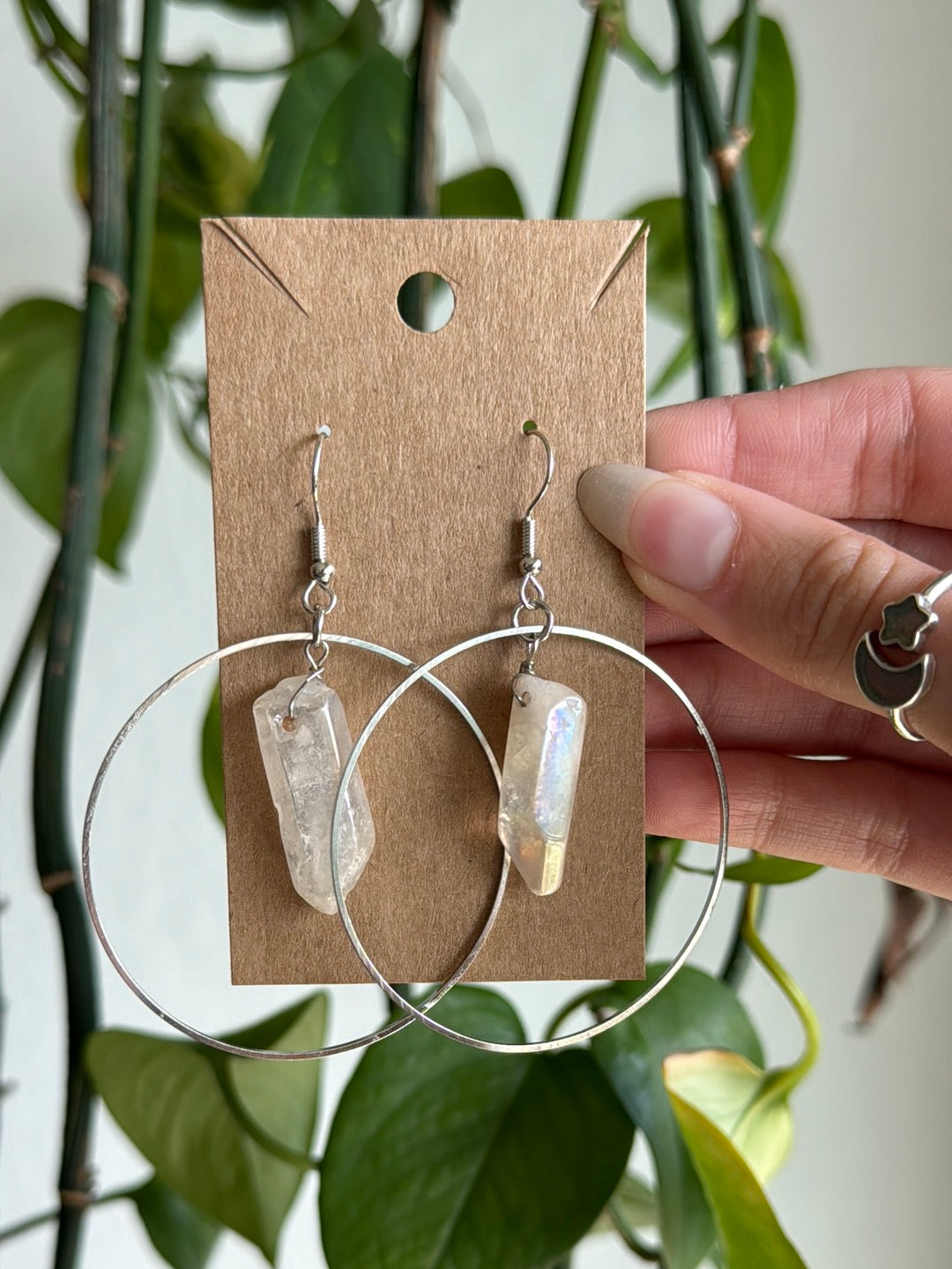 Aura Quartz Hoops