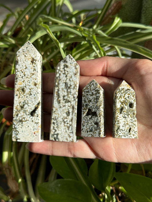 Orbicular Druzy Sea Jasper Towers