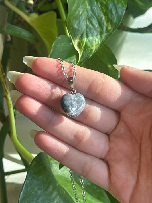 Sea Jasper Heart Necklace