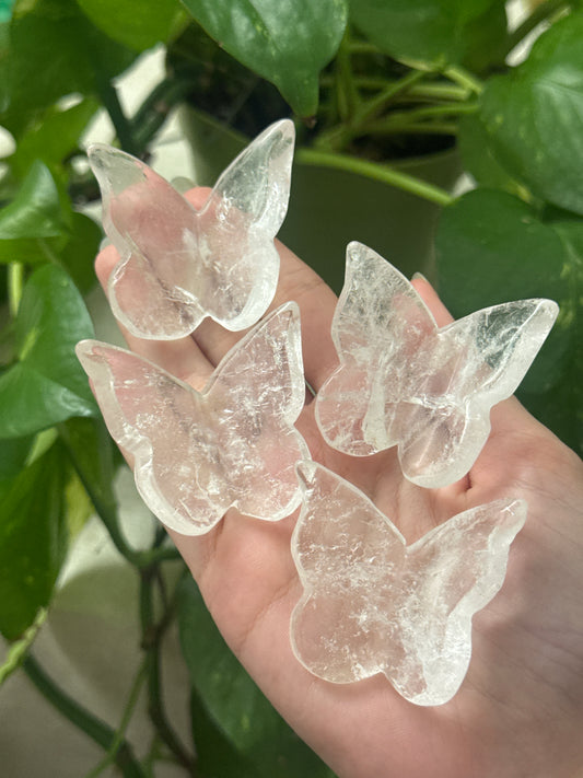 Clear Quartz Butterfly 3D Carving