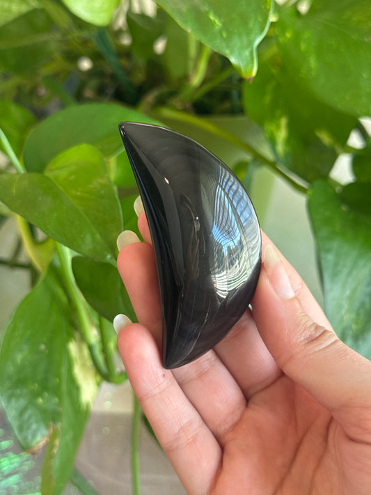 Rainbow Obsidian (Pink & Gold flash) Puffy Moon