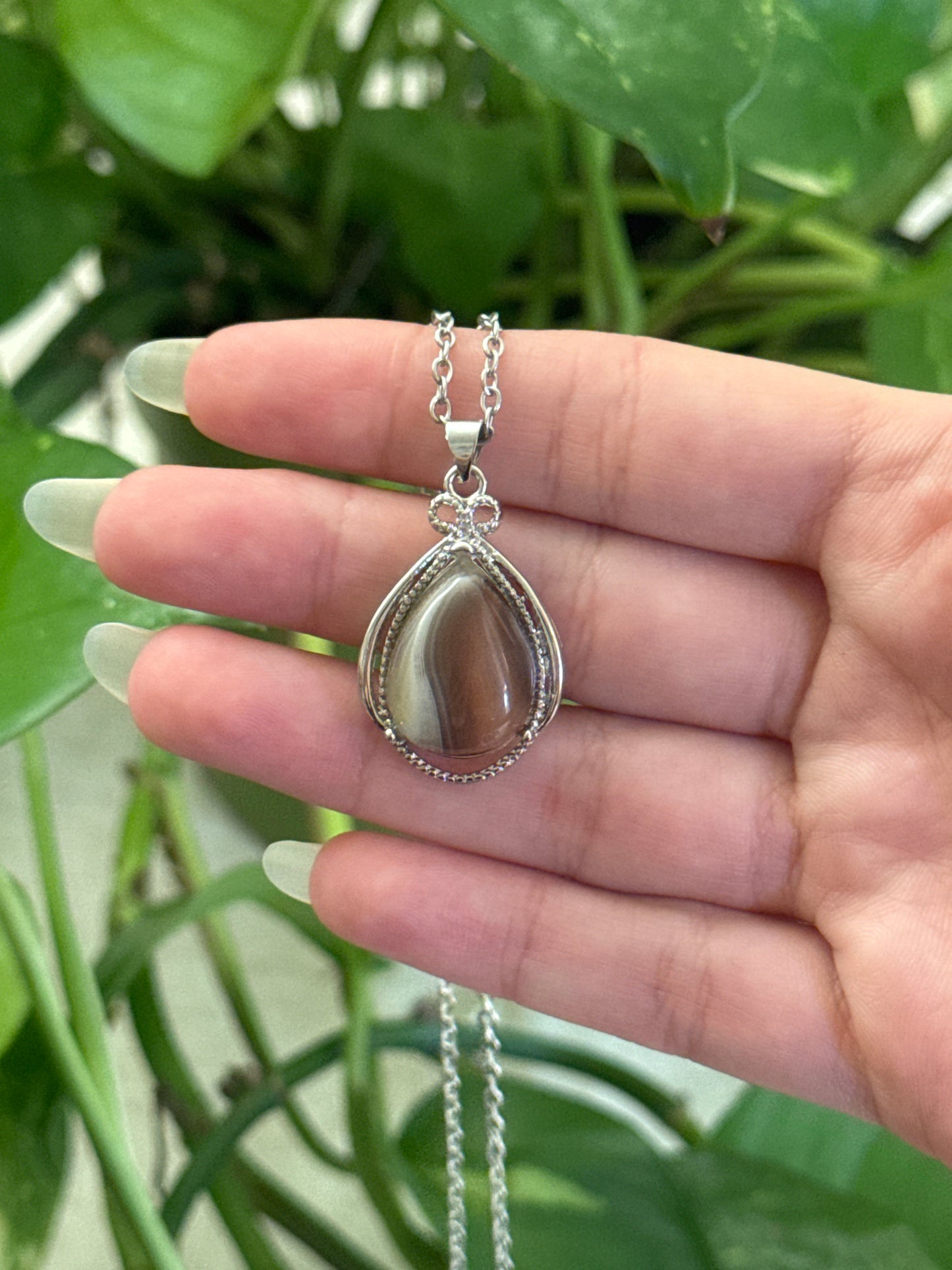 Botswana Agate Teardrop Necklace | You Pick