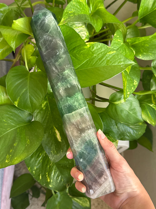 XL Deep Green Fluorite Tower