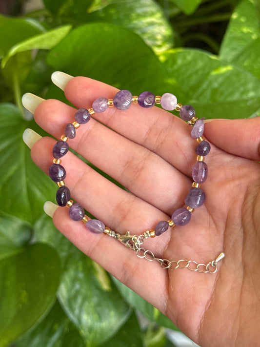 Amethyst Chip Adjustable Bracelet