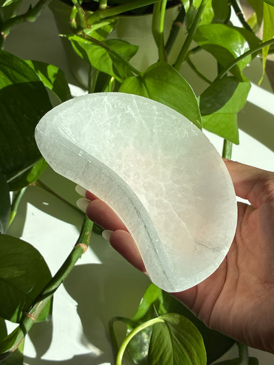 Selenite Crescent Moon Bowl
