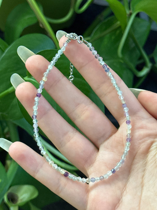 Fluorite Faceted Anklet