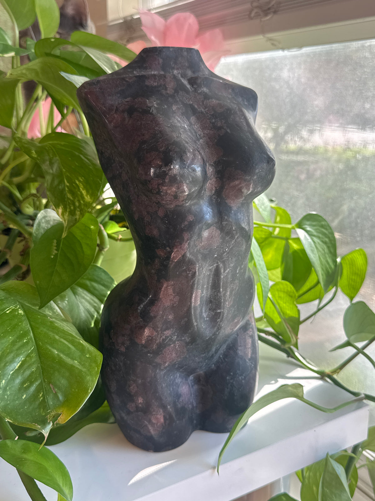 XL Statement Garnet in Black Tourmaline Goddess Body