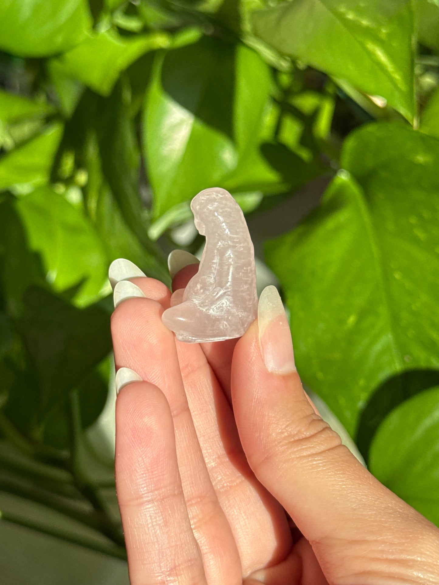 Rose Quartz Gaia Carving