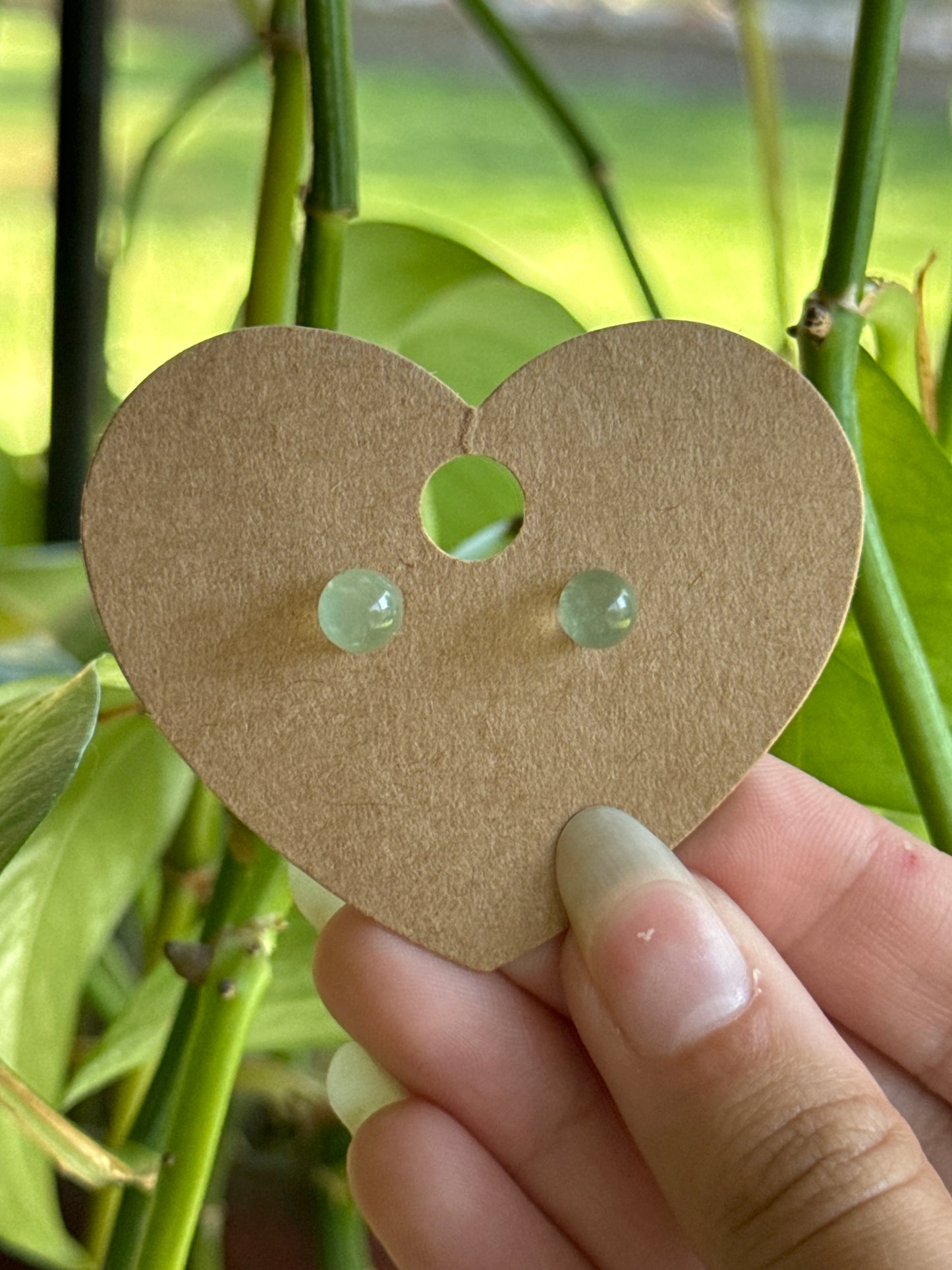 Prehnite Stud Earrings