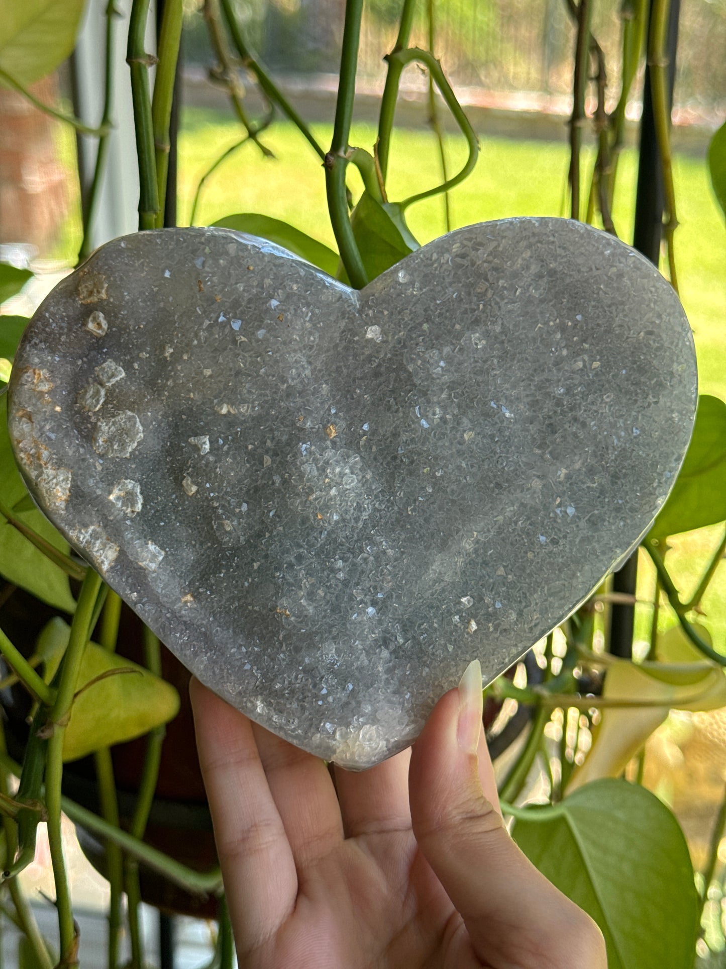 Galaxy Amethyst Geode Heart