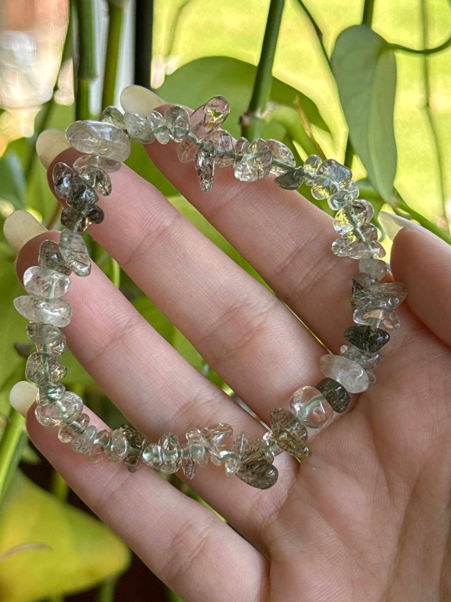 Green Rutile Chip Bracelet