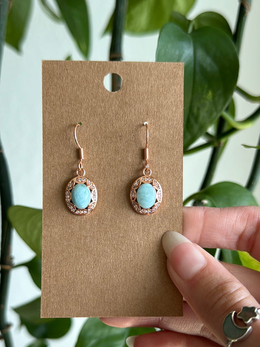 Hemimorphite Rose Gold Earrings