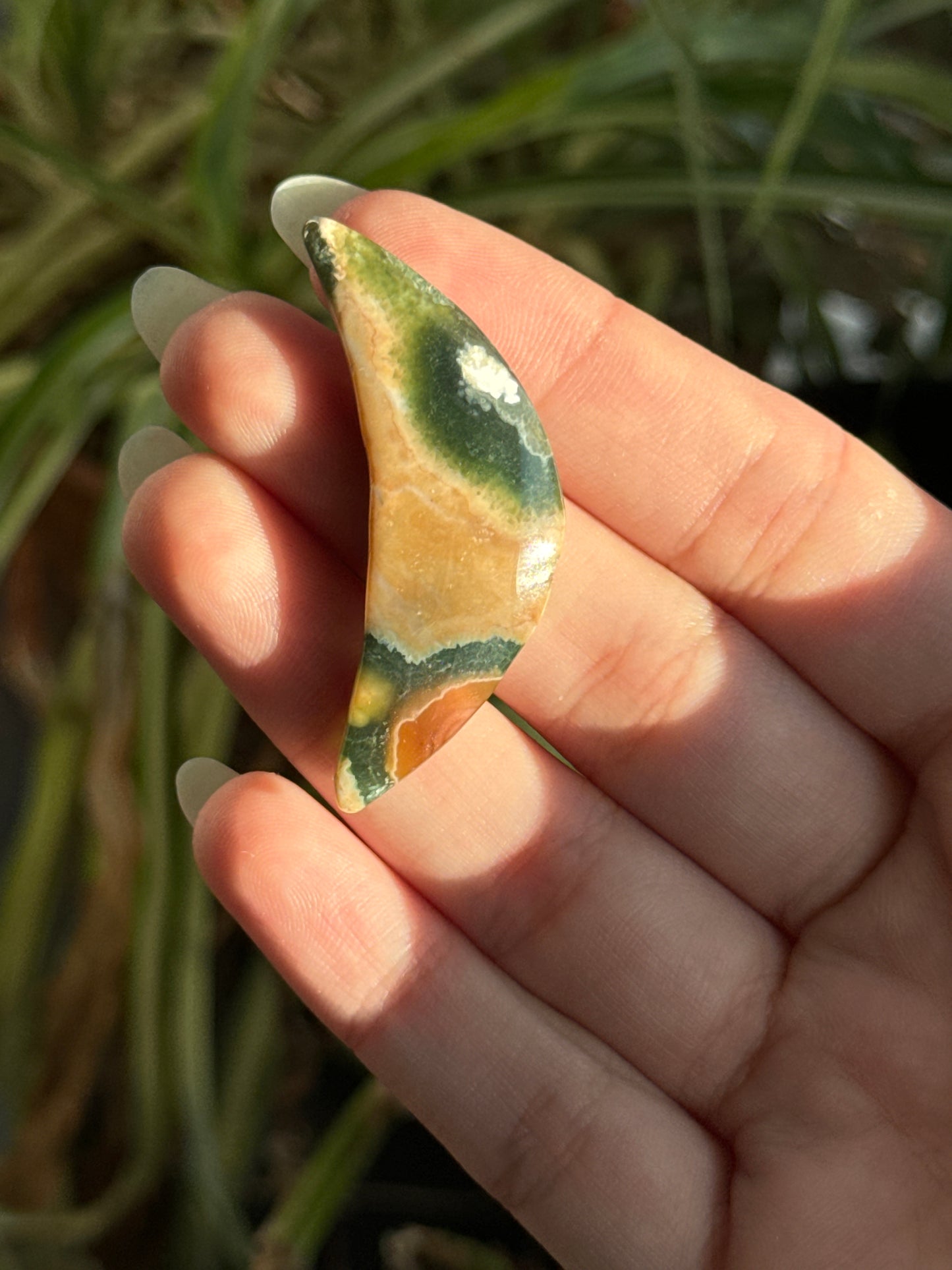 Sea Jasper Crescent Moon