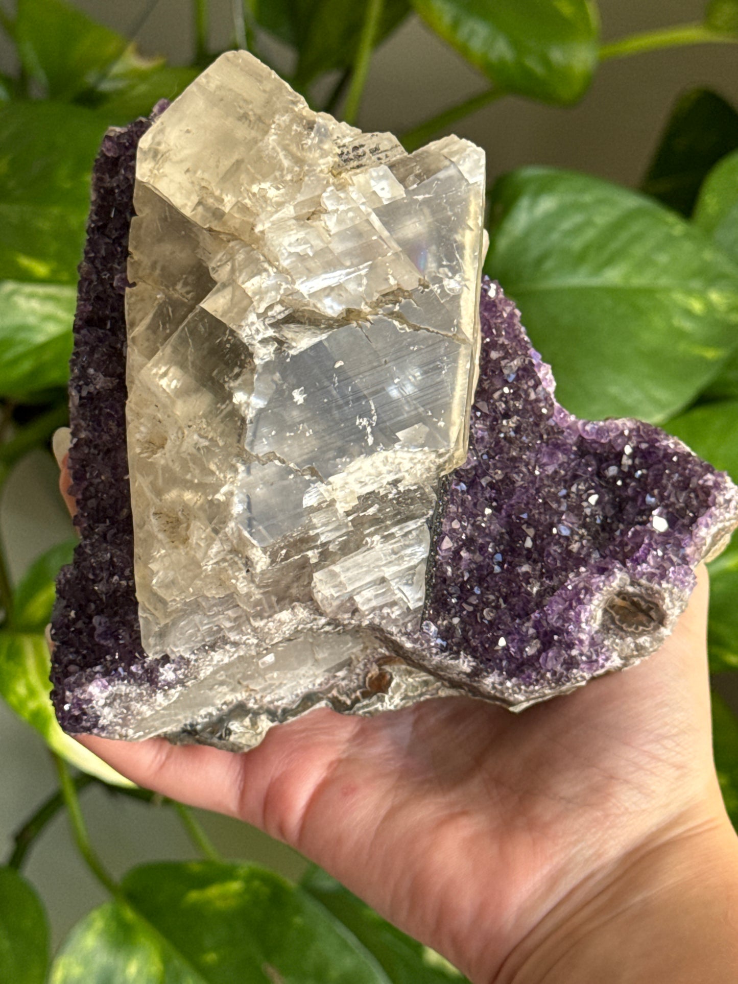 Large Unique Amethyst & Black Amethyst & Huge Calcite & Rutile Cluster