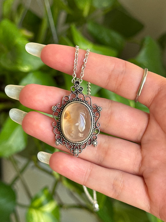 Flower Agate Vintage Styled Necklace