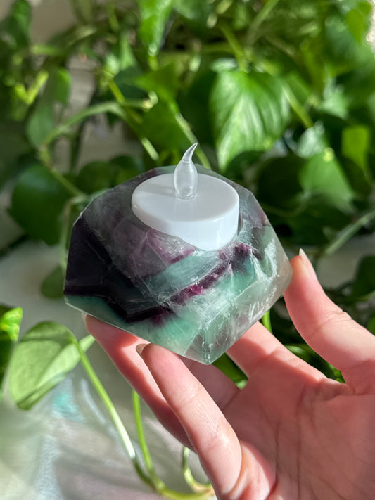 Fluorite Candle Holder