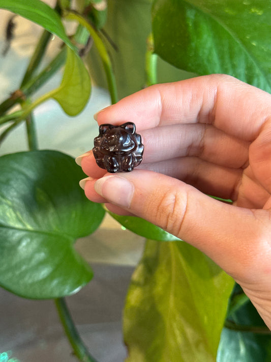 Smoky Quartz 9 Tail Fox Mini Carving