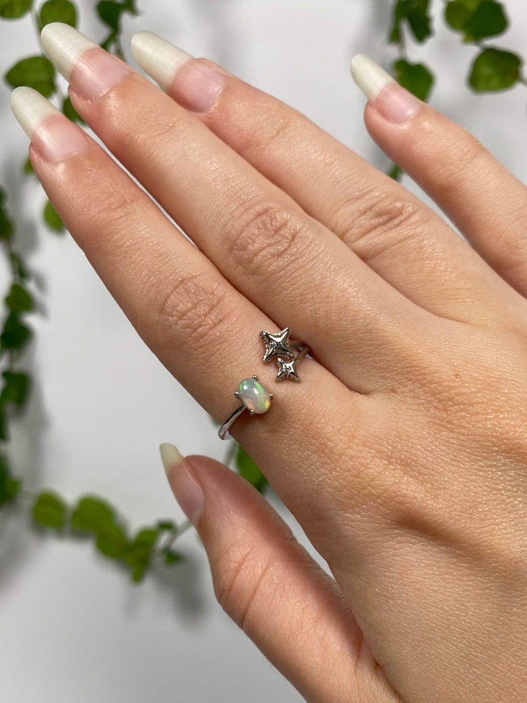 Opal Sparkle Adjustable Ring