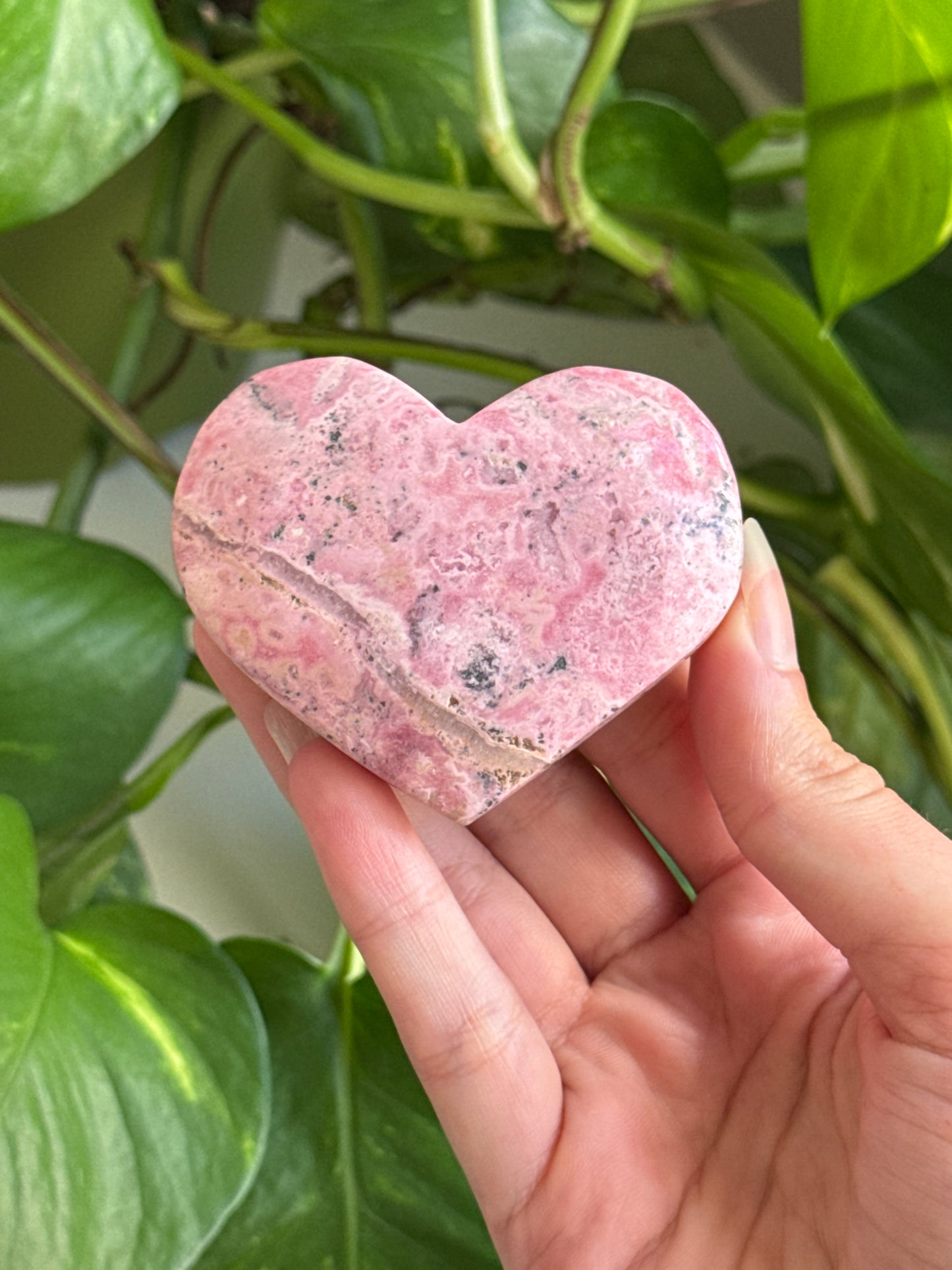 Bubblegum Rhodonite Heart | You Pick