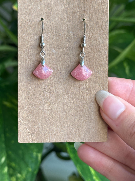 Rhodochrosite Fan Earrings