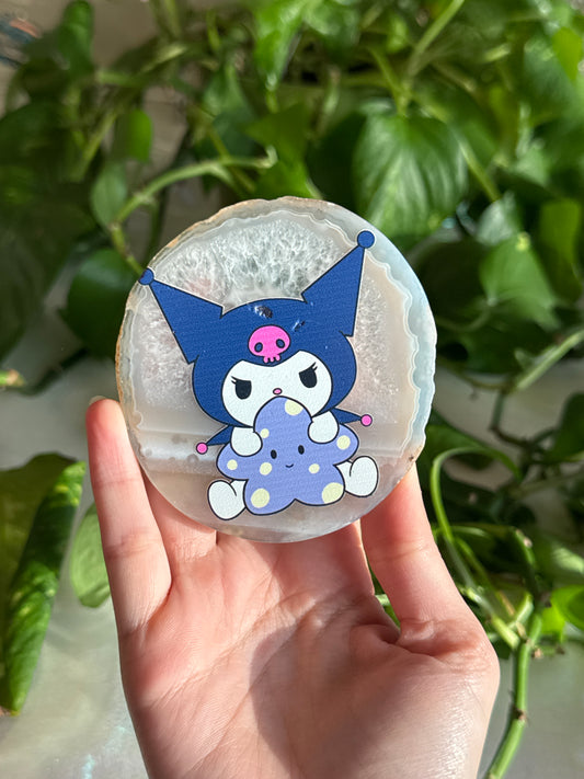 Cutesy Kuromi Cloud on Agate Slab