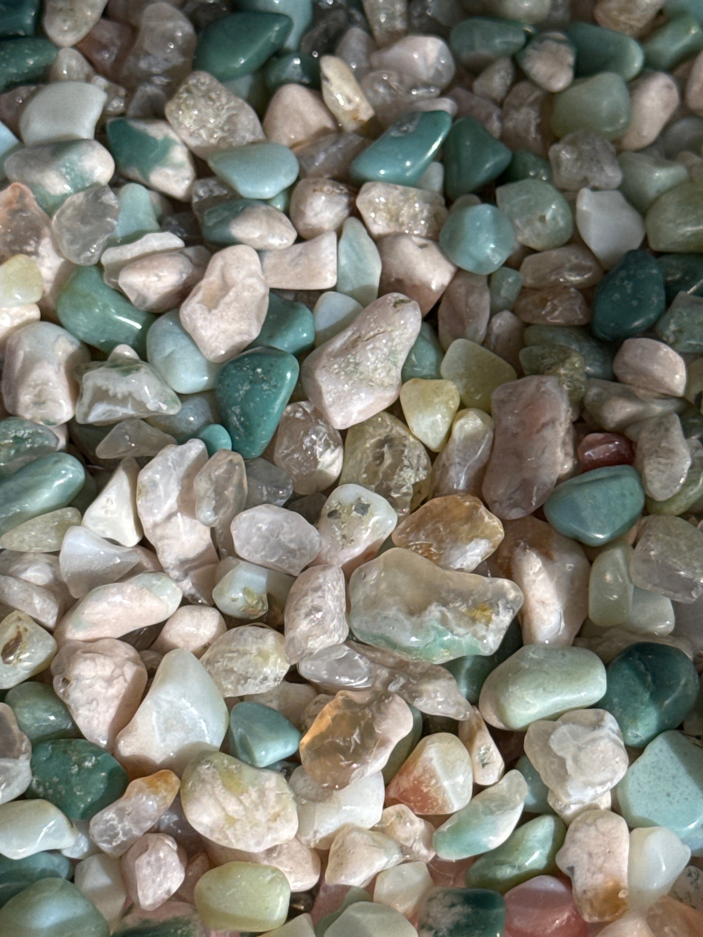 Green Flower Agate Chips