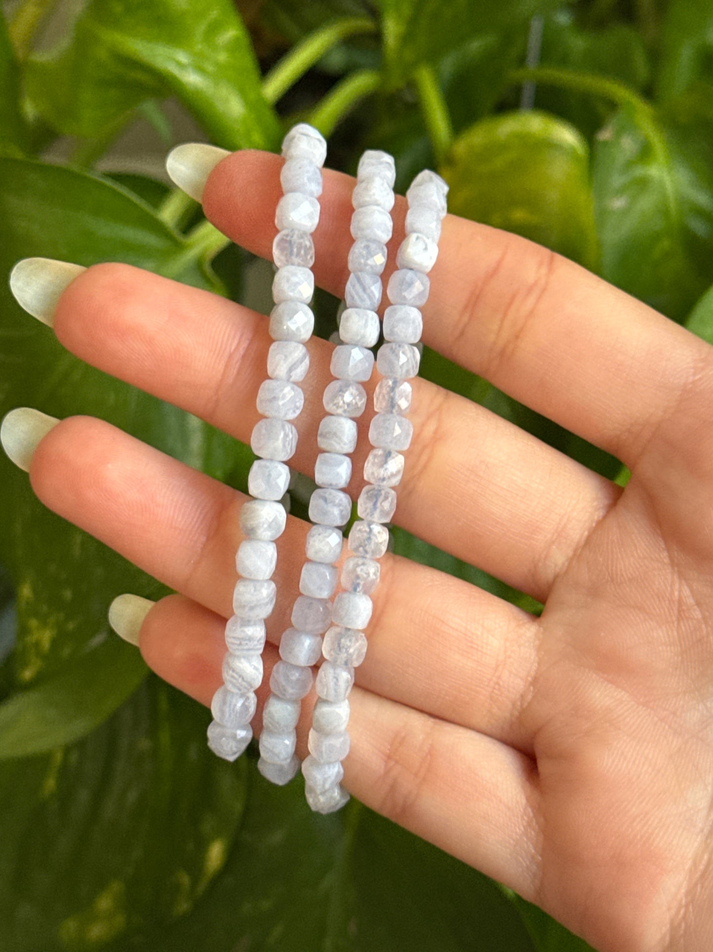 Blue Lace Agate Faceted Bracelet