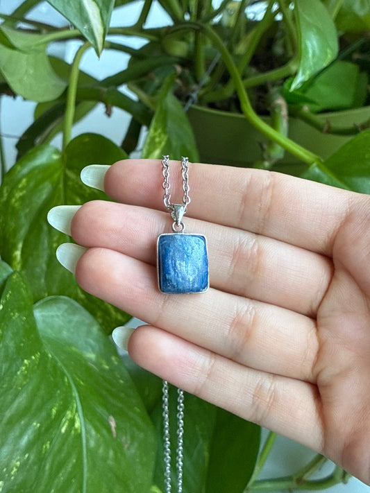 Kyanite Flashy Square Necklace