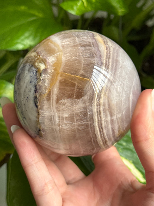 Unique Banded Amethyst & Agate Sphere 78mm