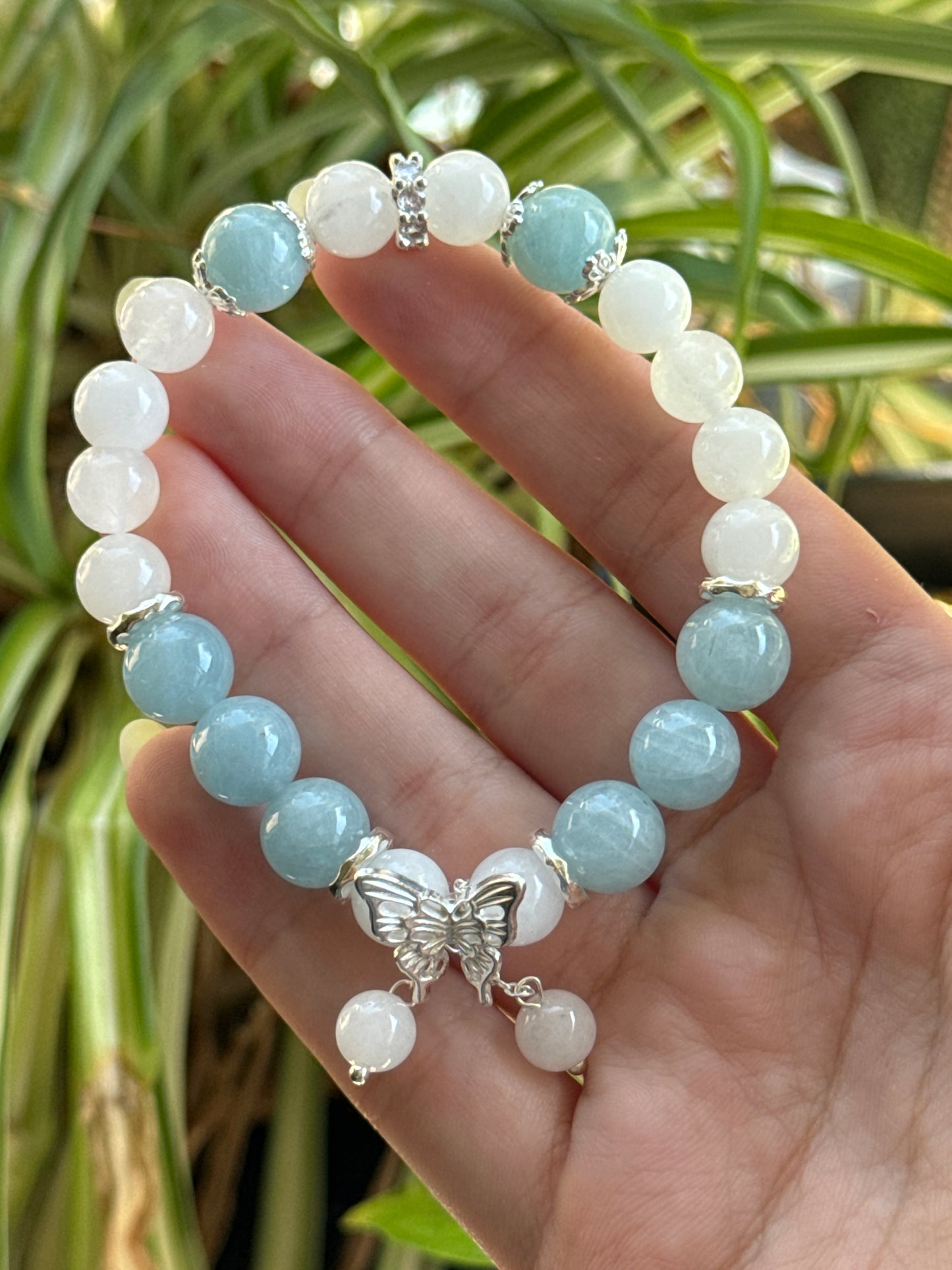 Aquamarine & Quartz Bracelet