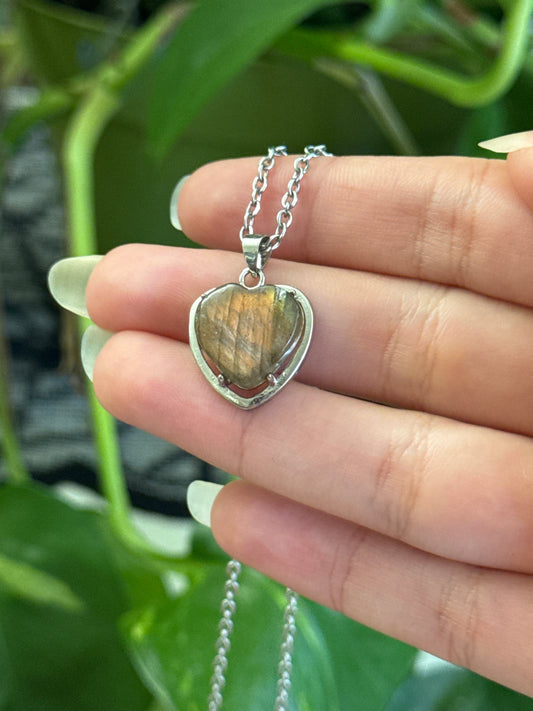 Labradorite Heart Necklace