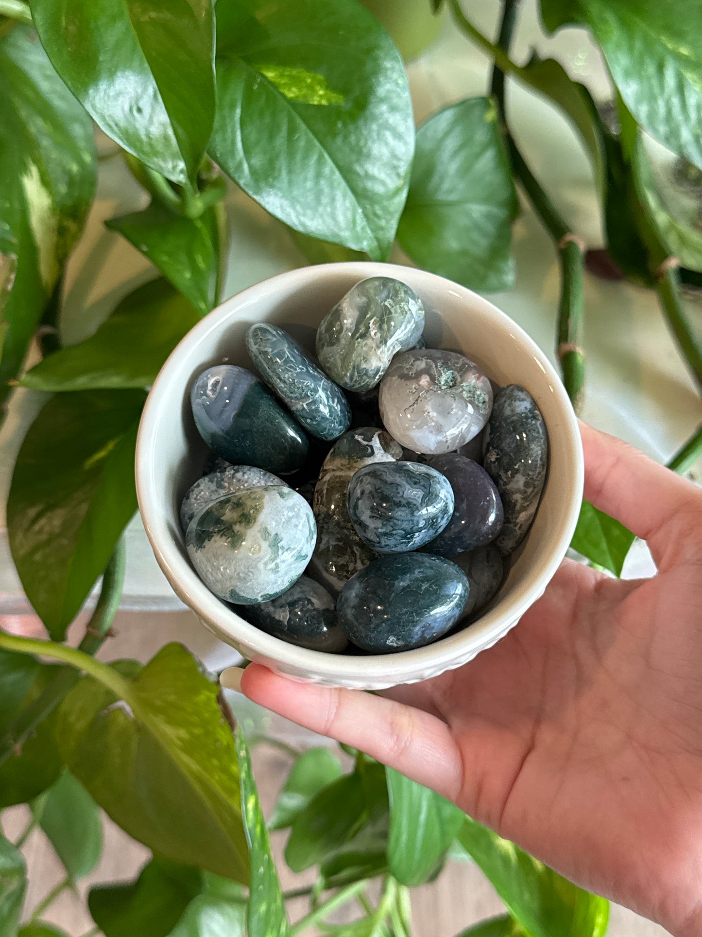 Pretty Moss Agate Larger Tumble