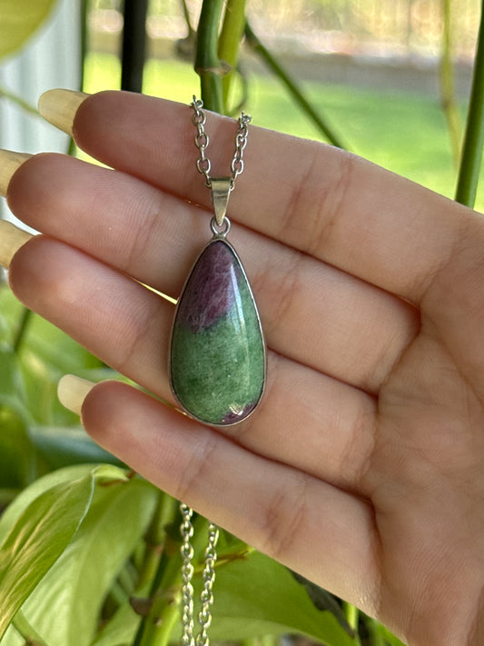 Ruby Zoisite Necklace C