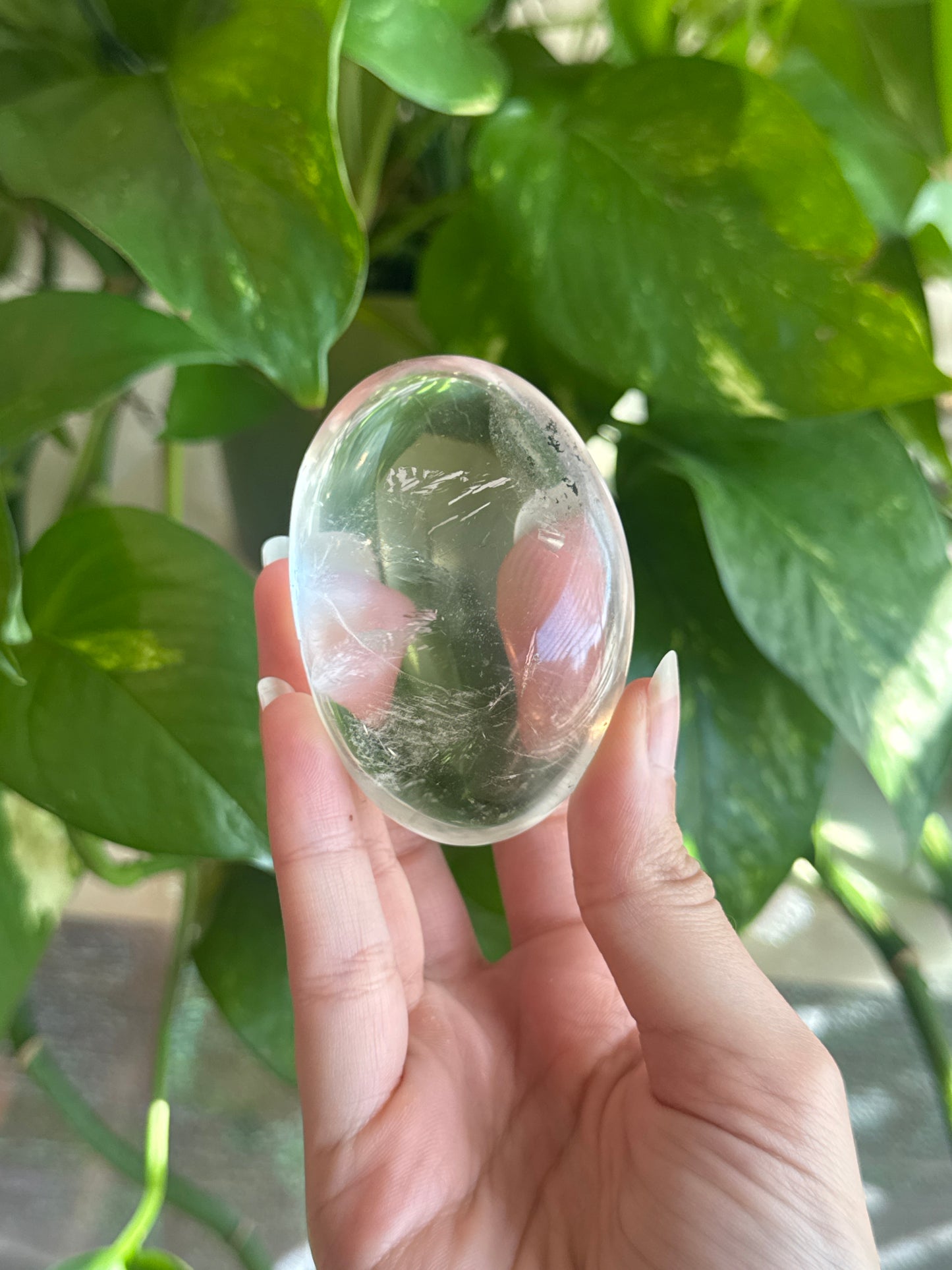 Clear Quartz Palm Stone B