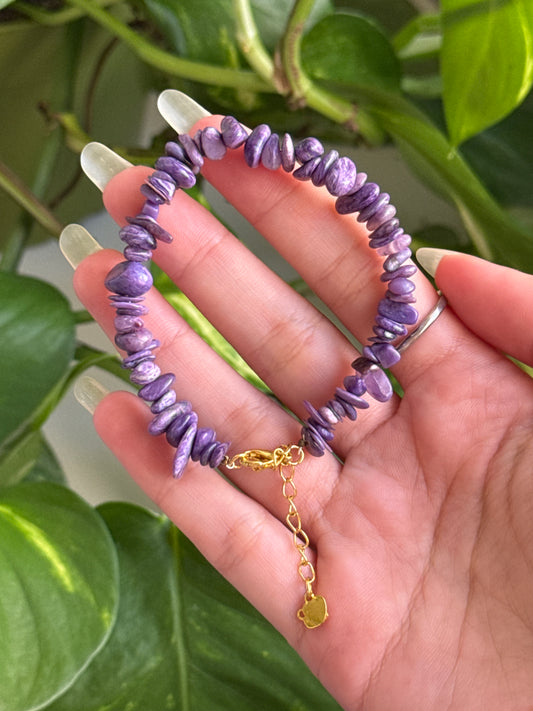 Charoite Chip Bracelet