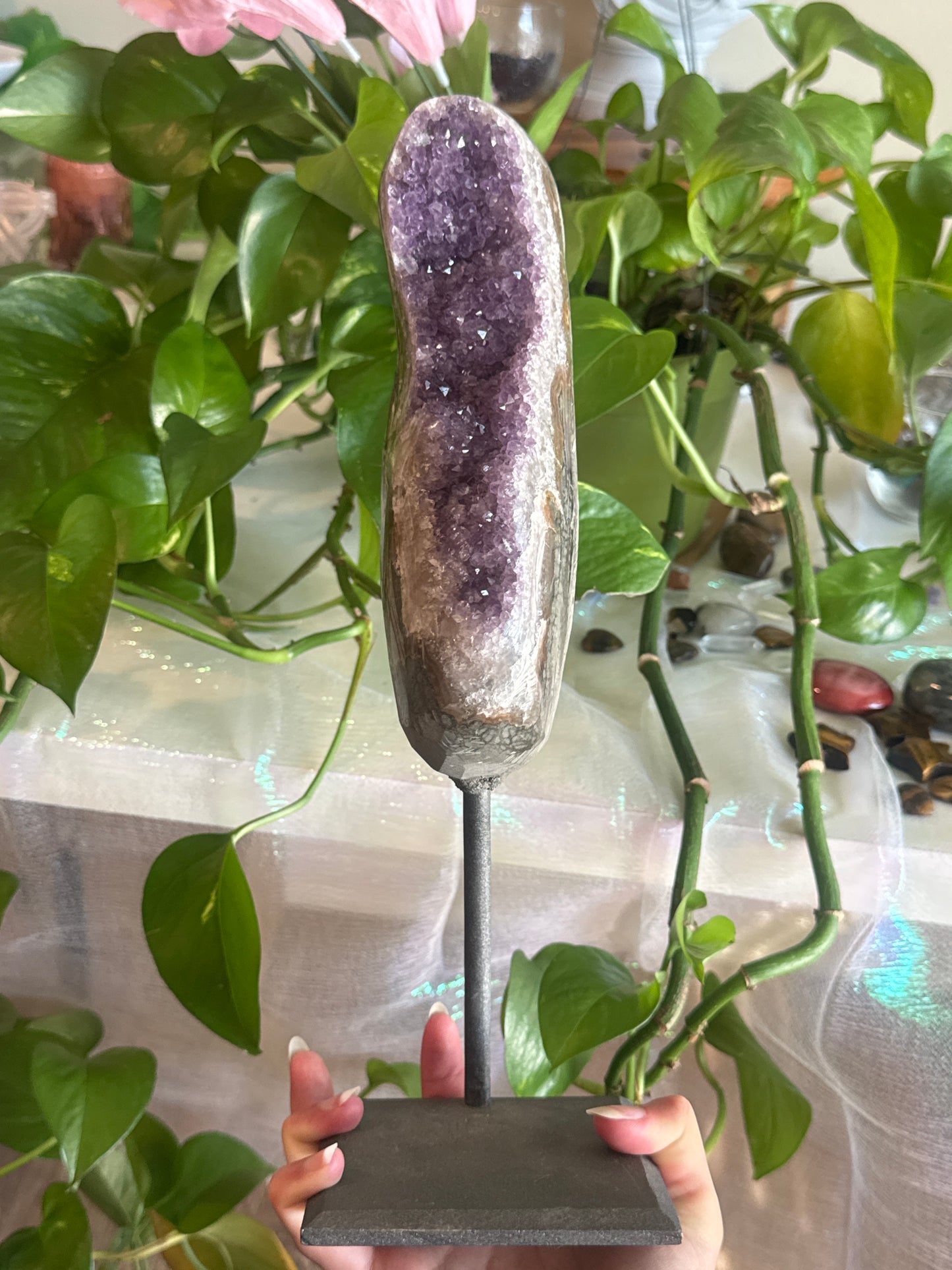 Statement Amethyst On Stand