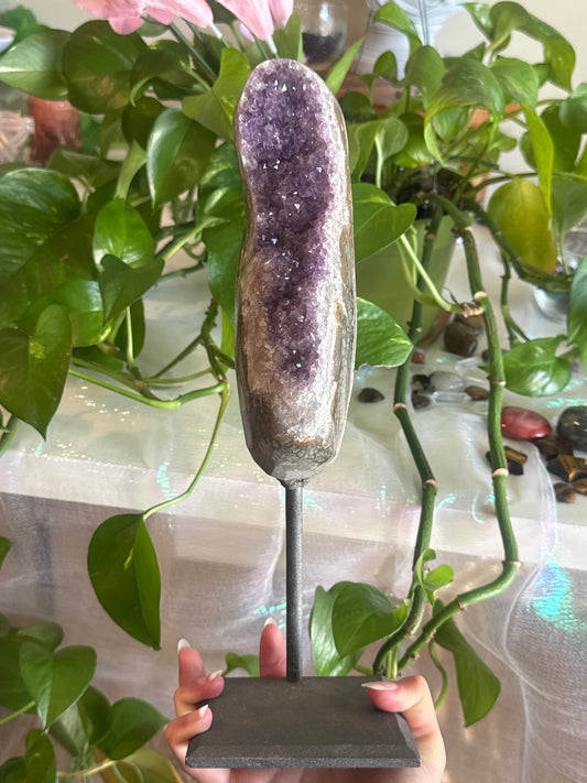 Statement Amethyst On Stand