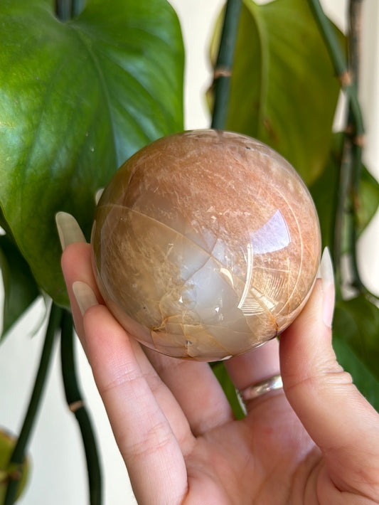 Flashy Peach Moonstone Sphere