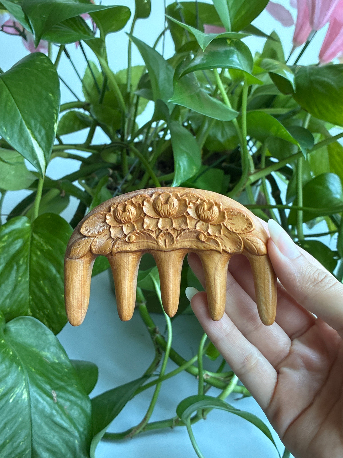 Lotus Wide Tooth Wood Comb