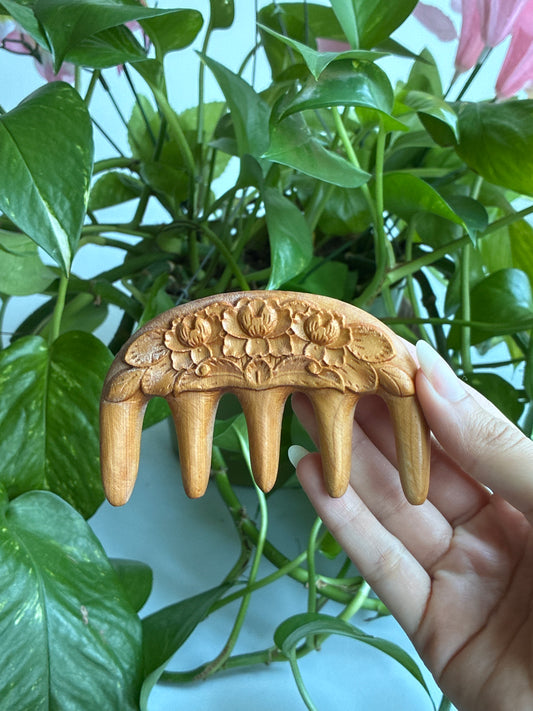 Lotus Wide Tooth Wood Comb