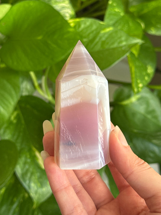 Pink Dyed Jelly Agate Tower
