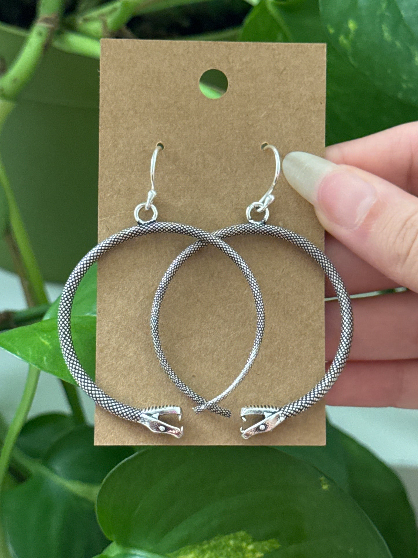 Snake Silver Hoop Earrings