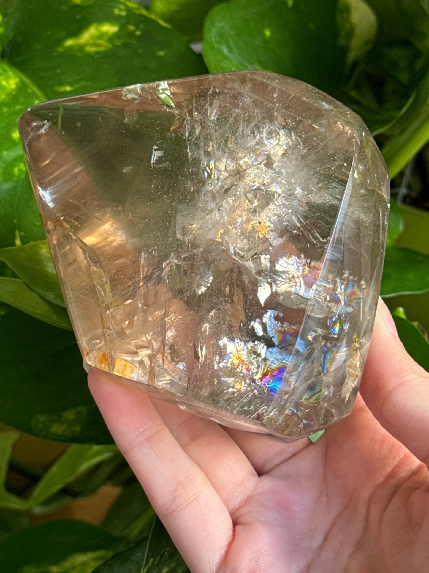 Large Smoky Quartz Freeform with Rainbows