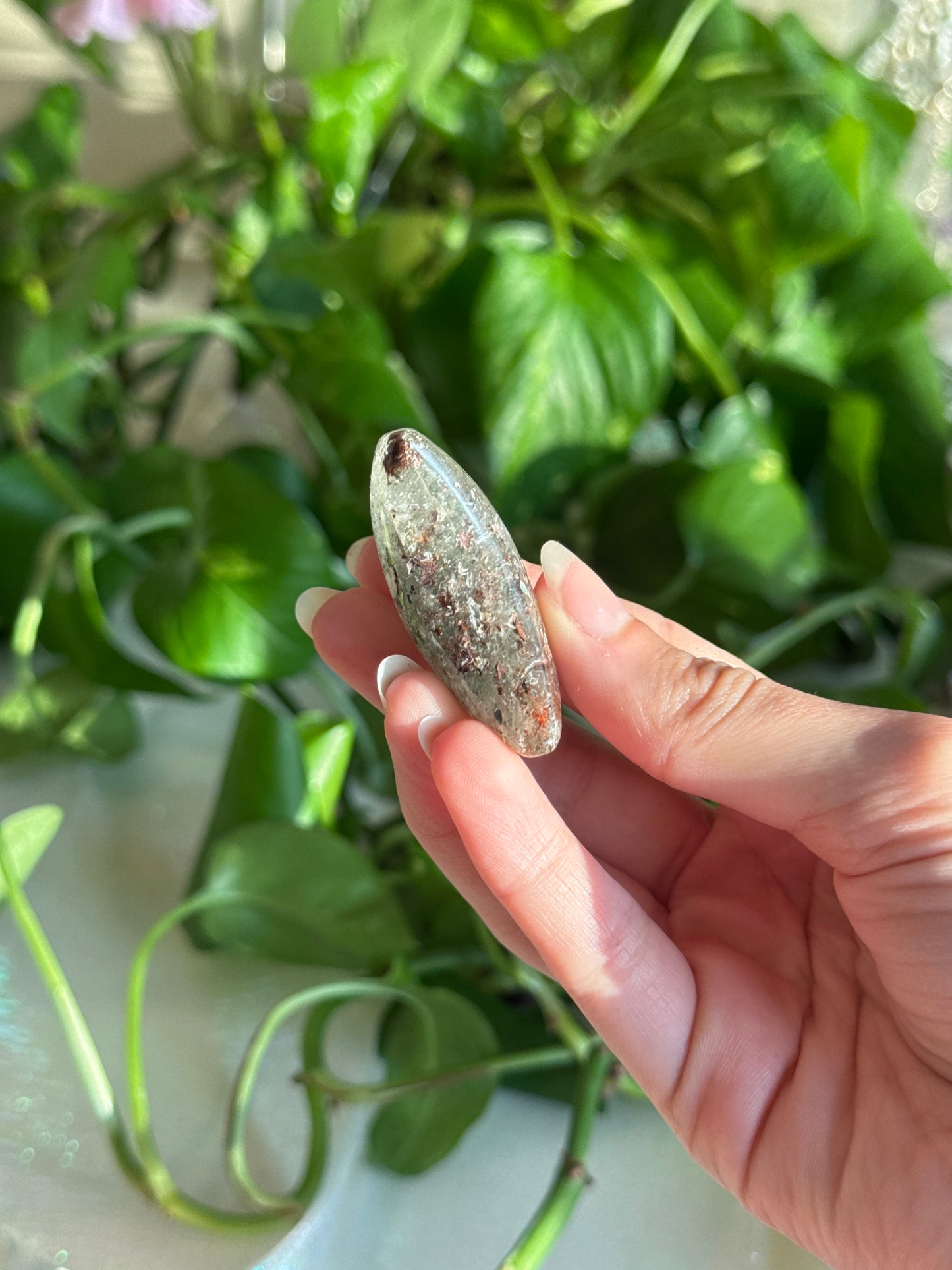 Garden Quartz Crescent Moon Carving